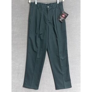 Vintage Impact Pants 30x30 Green Relaxed Fit Triple Pleated Cotton Preppy 90s